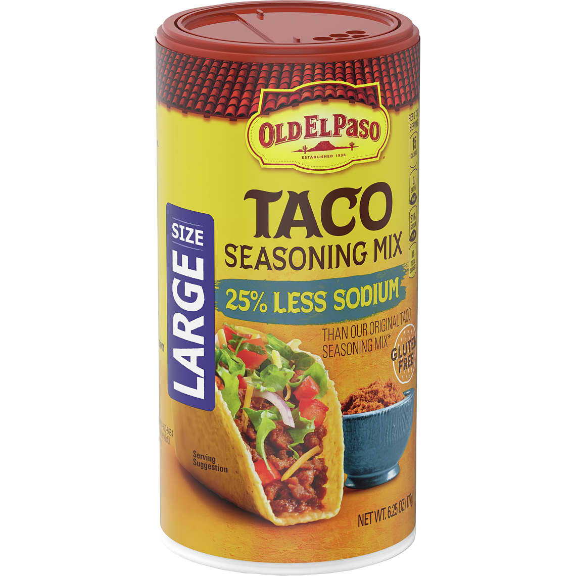 Old El Paso 25% Less Sodium Taco Seasoning Mix, 6.25 oz